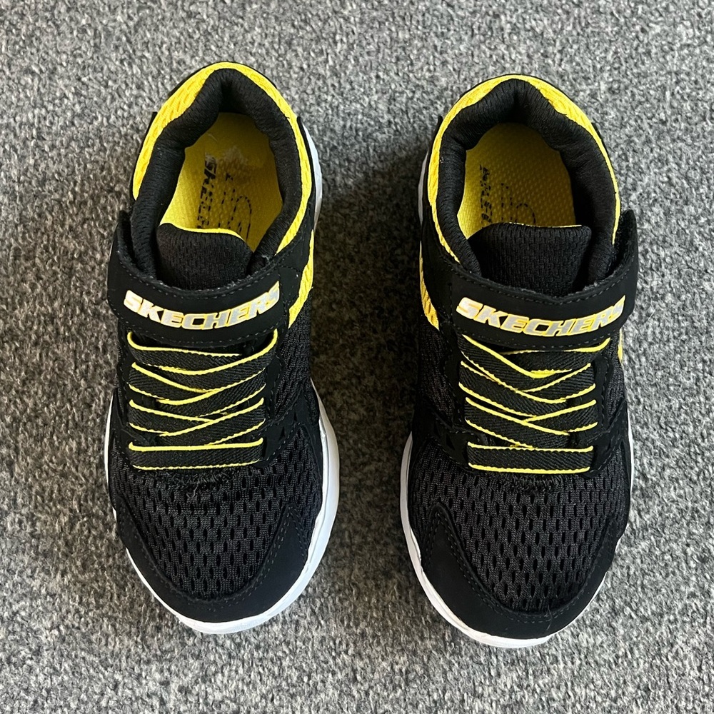 Skechers Kids GO RUN Proxo Black and Yellow Athletic Sneakers - Picture 9 of 10